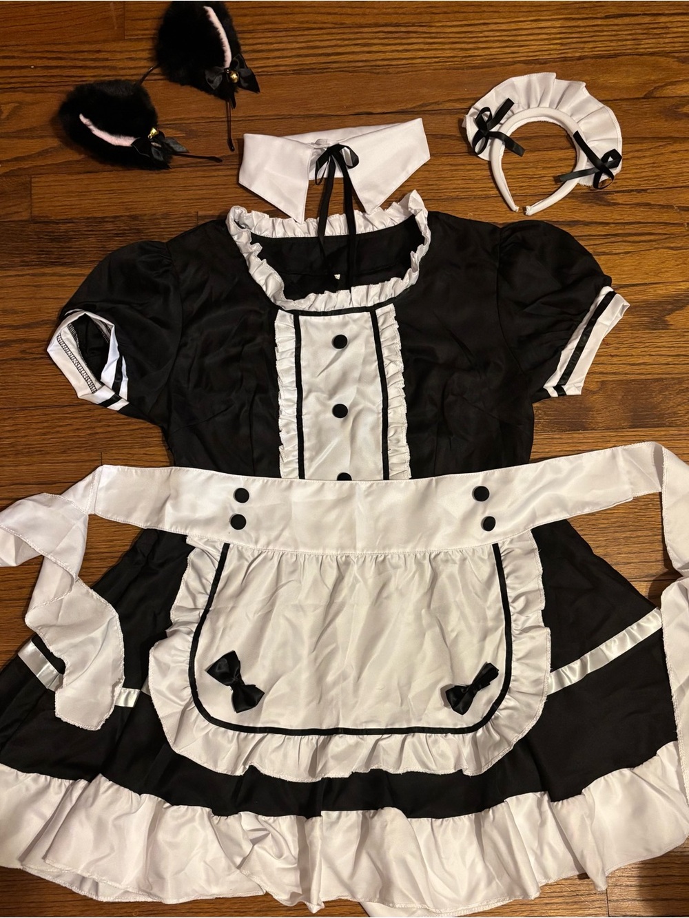 Classic Black & White French Maid Costume for Adults Small